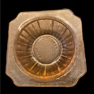 Vintage Jeanette Adam Pink Butter Dish, bottom only. EVC 4.75”